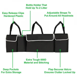 Foldable Hanging Car Trunk Organizer Bag Storage With 4 Pockets