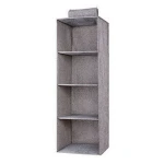 Foldable Non-Woven Linen Wall Door Hanging Closet Clothes Storage Fabric Shoe Tech Organizer Grey Hanging Bag Holder Wardrobe