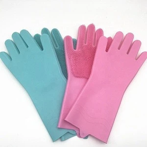 Food Grade Household gloves Silicone Reusable kitchen Brush Scrubber Magic silicone glove