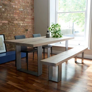 Foshan factory custom Live Edge Solid Wood Slab Dining Table