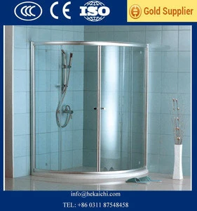 Frameless bathroom tempered shower door