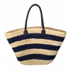 Free Customized Logo Summer Beach Travel Grass Bag Colorblock Bag Woven Straw Handbag With Pu Handle