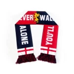 Free Sample 2020 Hot Selling Custom Polyester Printed Or Jacquard Design With tassels Football Club Fan Scarf