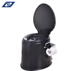 Free sample china manufacture camping portable  plastic black toilet