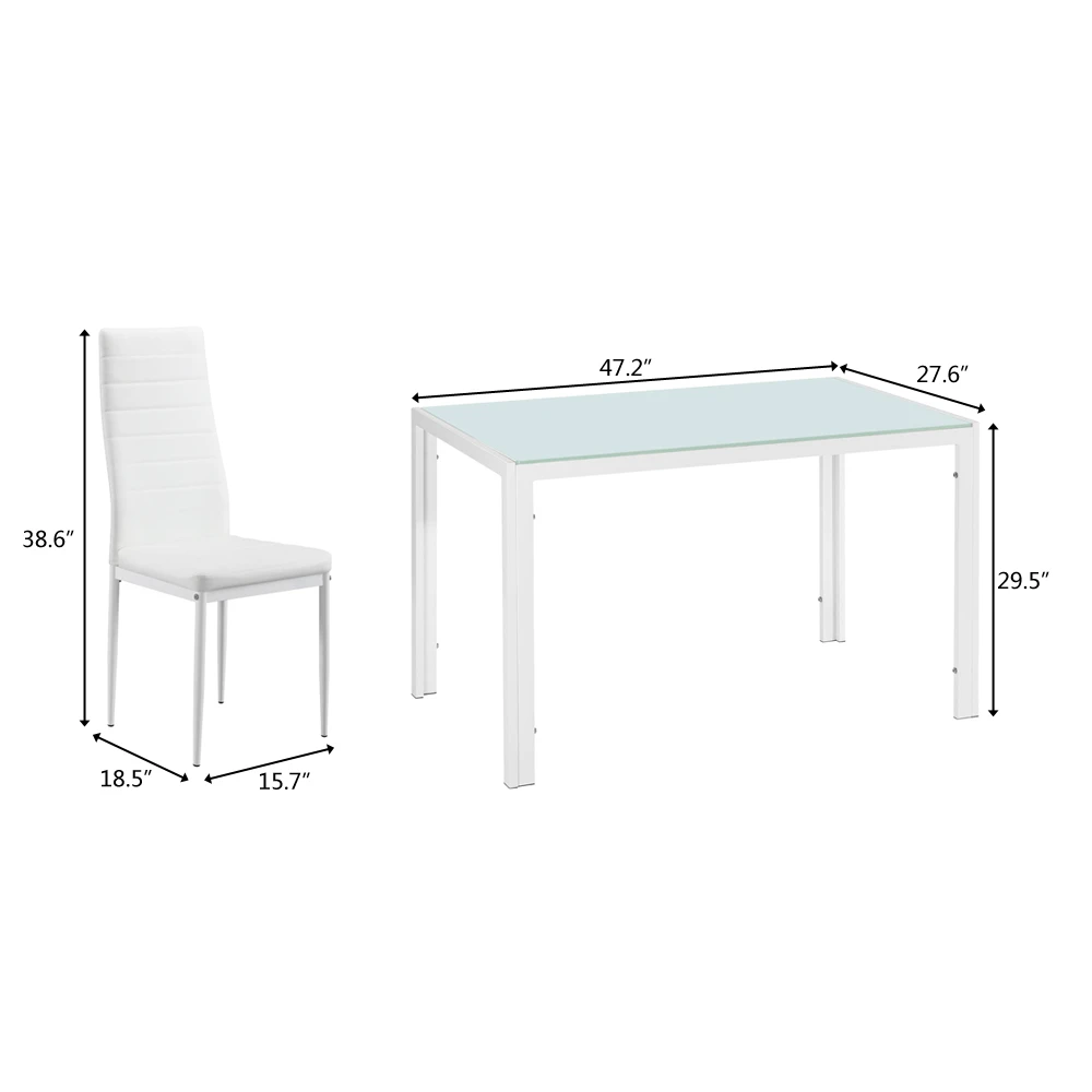 Free Shipping Top Dinner  Furniture White Luxury Modern Tempered Glass Dining Table