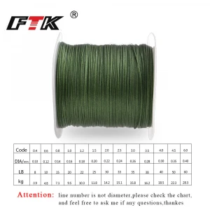 FTK 114M PE Braided Line Fishing cord 8-60LB 0.1-0.4mm 4 Strand Multifilament PE Wire 115M Fishing line Yellow Darkgreen