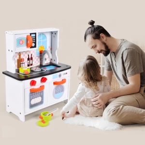 Furniture Modern Diy Creative Wooden Learning Educational Toys Pretend Play Kitchen Toy Sets
