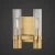Import Golden Color Copper and Clear Glass Bracket Light Post-Modern Double Lights LED Wall Sconce Lamp from China