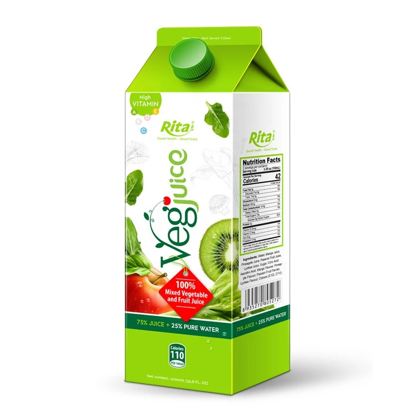 Good Manufacturer From Vietnam 1000 ml Aseptic Pak Mixed Vegetable And Fruit Juice
