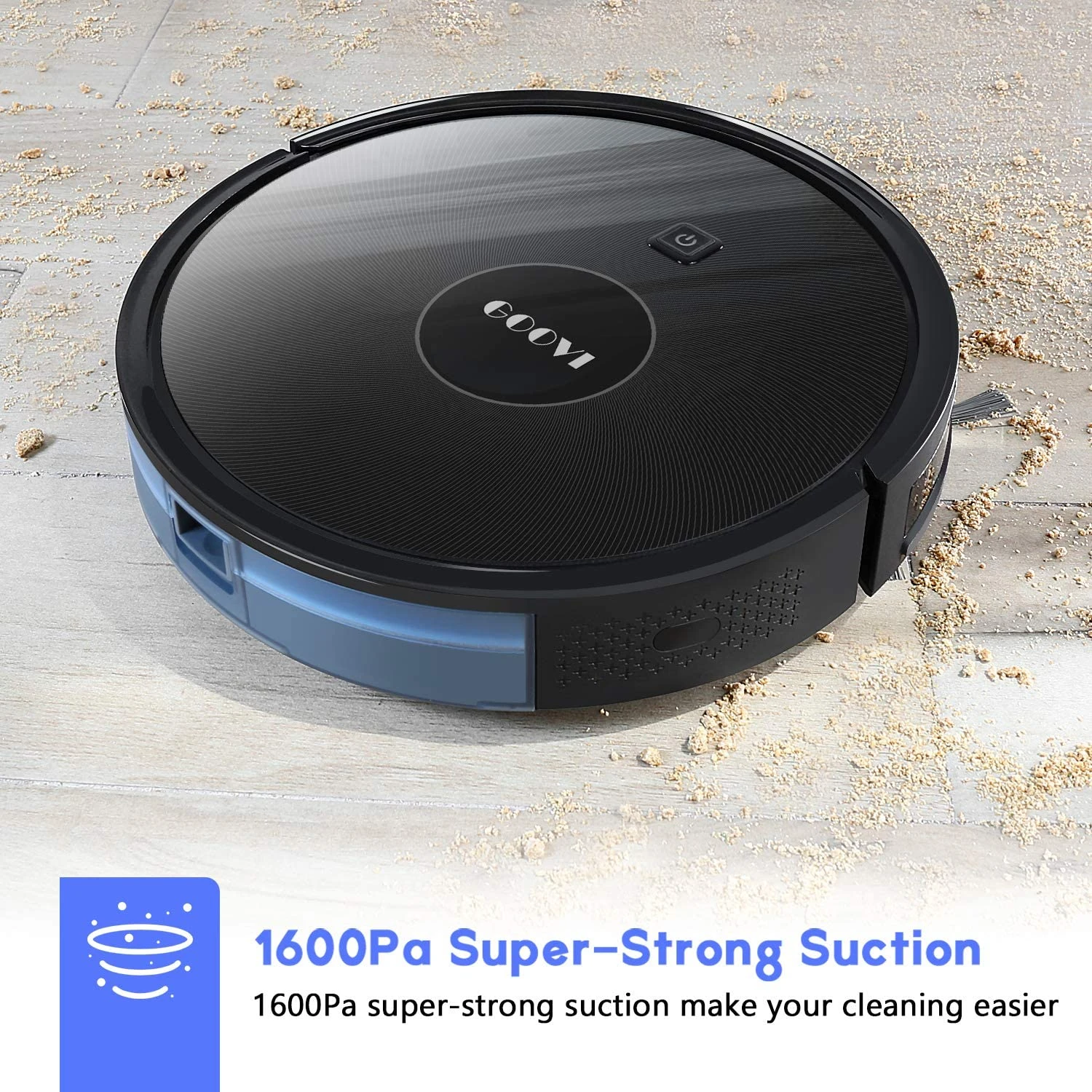 Goovi C412 D380 1600Pa Pet Hair Cleaning Robot Vacuum Cleaner with Self Charging