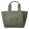 Gray color cotton canvas fabric shopping tote bag, cotton canvas promotional bags with embroidered