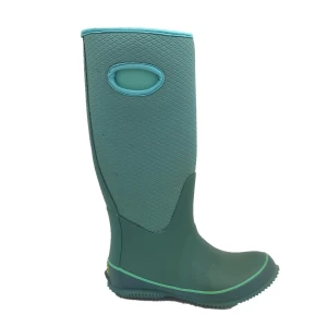 Green Fashion Ladies Shoes Tall Rubber Neoprene Waterproof Outdoor Rubber Rain Boots