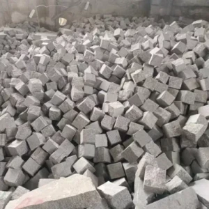 Grey Granite Brick Cube Stone Paver Cobblestone Flooring Paving Sets Exterior Stone