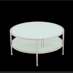 Guangzhou tempered round glass dining table set Popular coffee table BR-T073#