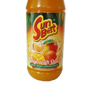 Halal SunBest Fresh Mango &amp; Orange Concentrated Syrup Fruit Juice In Bottle