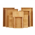 Healthy bamboo tray serving restaurant breakfast tray bed , hotel bamboo and wooden food serving tray with handle
