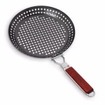 Heat Resistance Non-Stick Grill Skillet Grilling basket with Folding Handle