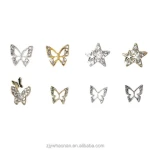 High quality 3D Butterfly nail decorate Five-pointed star nail ornaments for DIY rhinestones nail art