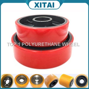 High Quality China Polyurethane hand hydraulic forklift wheels manual hydraulic forklift parts
