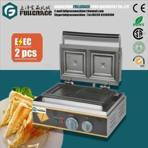 high quality commercial 2 Slice sandwich maker with timer and non-stick cooking plate
