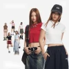 high quality custom logo solid print stylish short sleeve crop tops t-shirts  t shirt for women