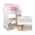 High Quality Factory Direct Toy Family Pet House Furniture Toys Wood Block Hous DIY Doll House Pretend Play Toys Color Box Ht005