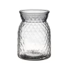High quality glassware flat round clear cylinder glass decoration flower vase.