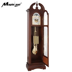 High Quality Mechanical Wood Grandfather Floor Clock with Chime