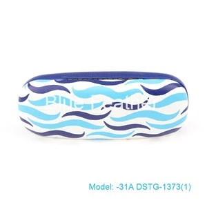 High Quality Mens OEM Cute branded Metal Portable PU leather optical eyeglasses case Pouch  Hinge with logo