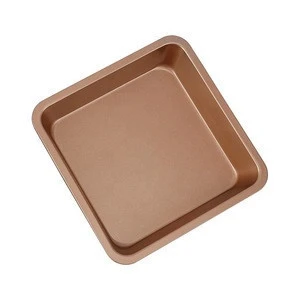 High quality one piece heat resistant square iron black spray paint nordic baking pan bakeware