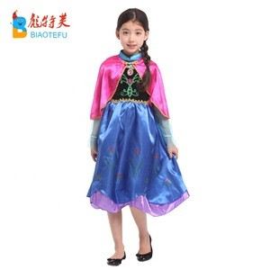 High quality party carnival costumes Elsa frozen Anna cosplay fancy dress TV&amp;MOVIE for girls