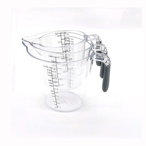 high quality plastic measuring cup with handle of different content