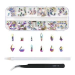 High Quality Rhinestones Top Nail Drill Set Non Hot Fix Rhinestones Glass Flatback Crystal Rhinestone Press On Nails Diy