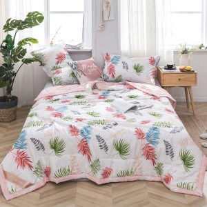 home textile custom printed washed soybean fiber quilt