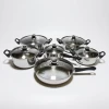 Hot sale 12pcs silicone glass lid kitchen casserole set multiple specifications cooking pot set