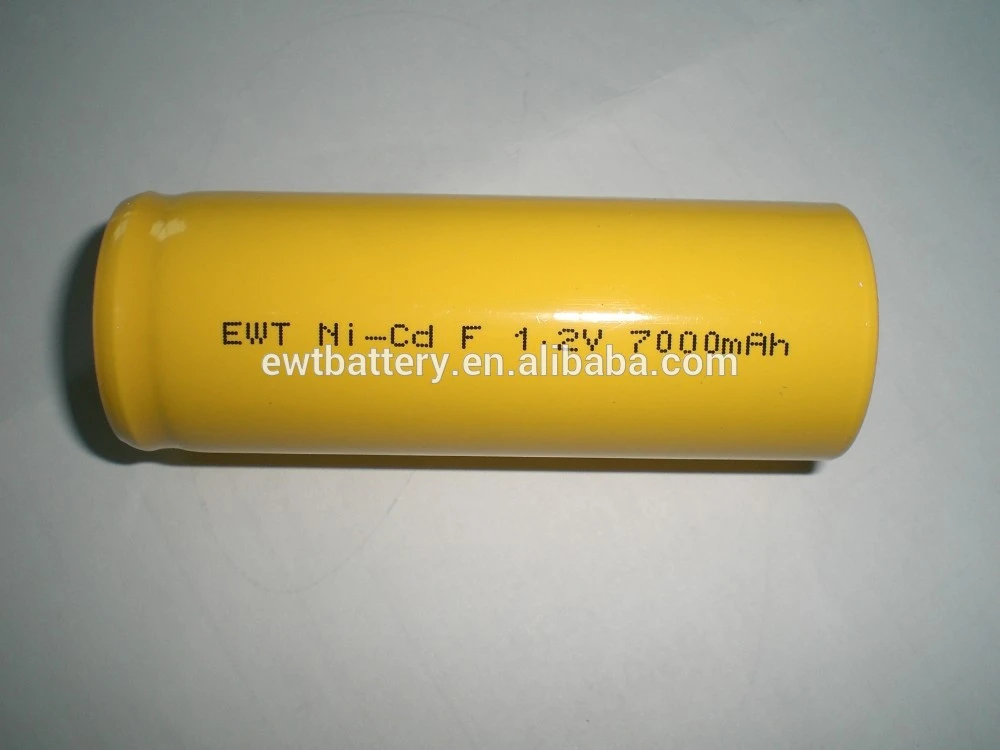 Hot sale 1.2v ni cd nickel cadmium rechargeable battery nicd f battery 7000mah 1.2v