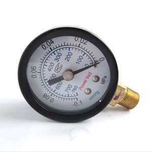hot sale 40mm -0.1-0mpa bottom  black iron case brass connection   penis pump pressure gauge