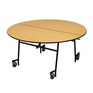 Hot sale high quality folding wooden polywod top for party furniture round restaurant table