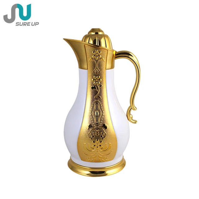 Hot sale Product Luxury ABS Chromed  arabic style thermos Pink Glass Refill Vacuum Jug