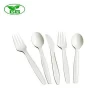 Hot sales eco biodegradable white factory low MOQ 150mm plastic corn starch cake dessert fork