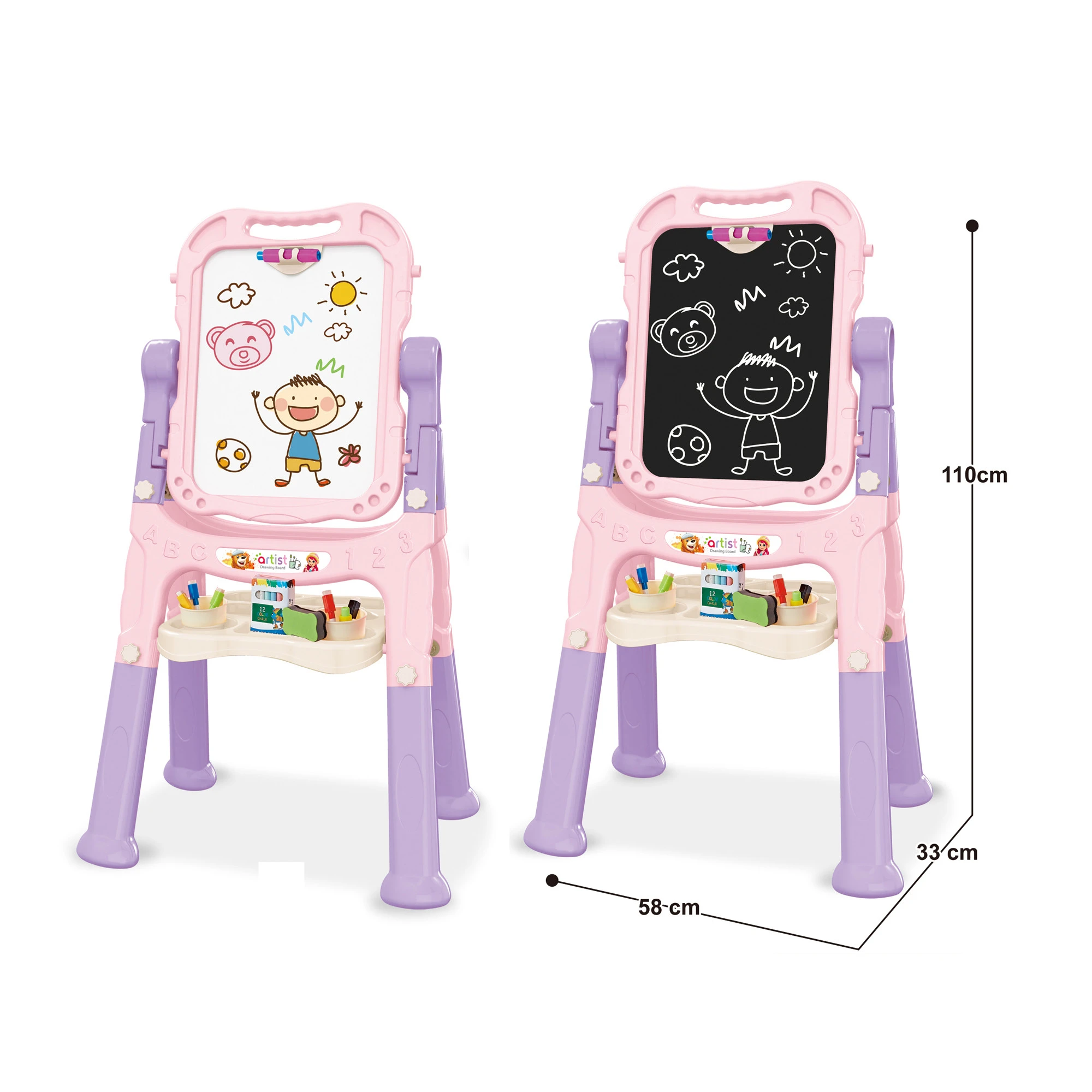 hot sales educational toy 2styles artist drawing board with funny assccesories