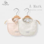 Hot Sales High Quality  Round neck 100% Organic Cotton Bandana Baby Bib