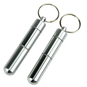 Hot sell Metal Tooth Picks Dispenser Key Chain Portable Waterproof Aluminum Tube Mini Toothpick Holder Key Ring