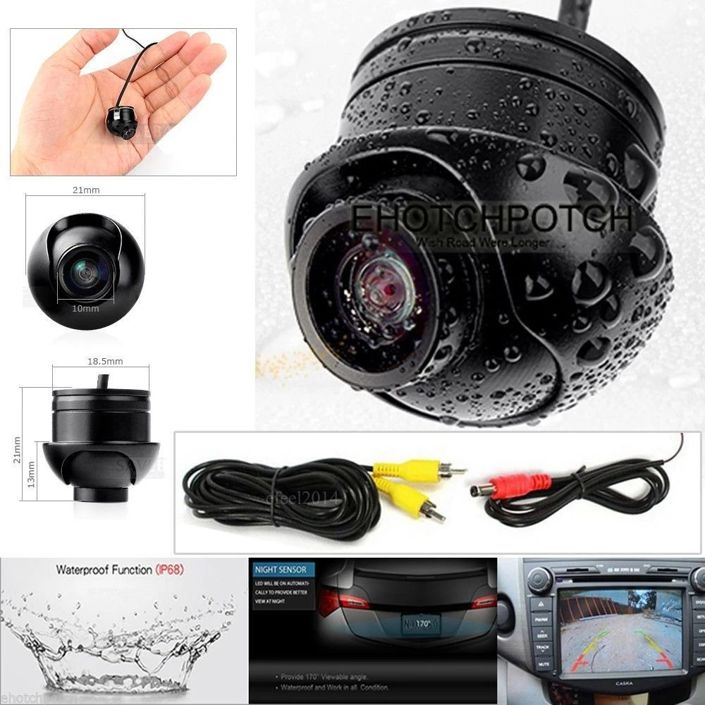 Hot selling and170 degree HD Night Vision Waterproof  CMOS Car Rear View Reverse Backup Parking 360 degree rotation Camera
