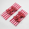 hot selling bling butterfly parent-child bow tie glitter stripe elastic hair tie soft and tender sequin fabric hair ties