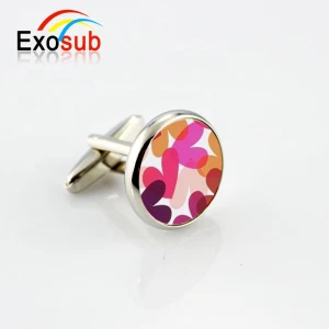 Hot selling circle shaped printable blank cufflinks for dye sublimation
