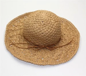 Hot selling Wide Brim Beach straw hat wholesale Foldable Straw Hat