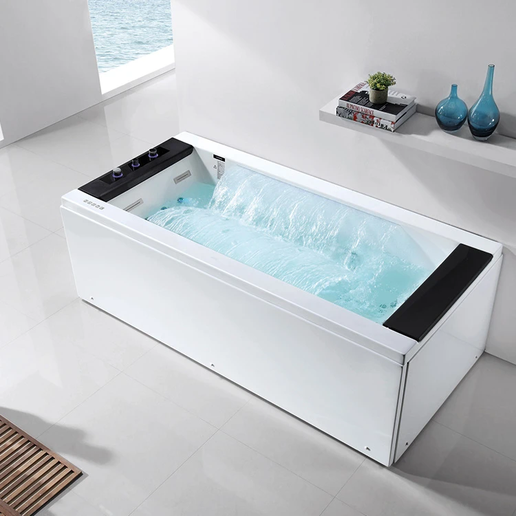 hot tub/spa/whirlpool bath tub massage glass soaking bathtub with air bubble jet