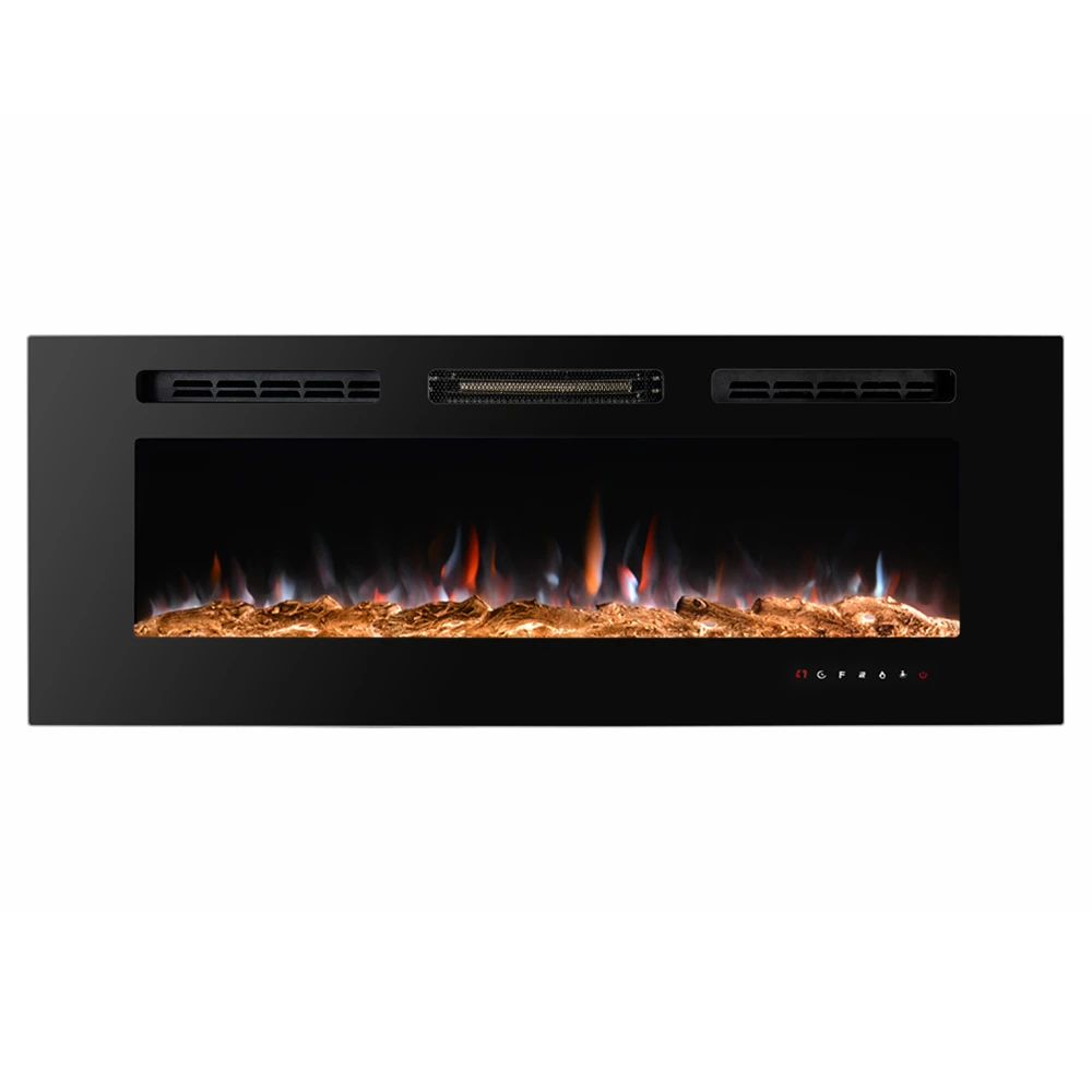 hot wall mounted recessed electric fireplace with colourful led flame effect
