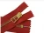 Import hotsale 5# metal close end shiny gold teeth wire puller red for jean pocket bags pencil case zipper from China